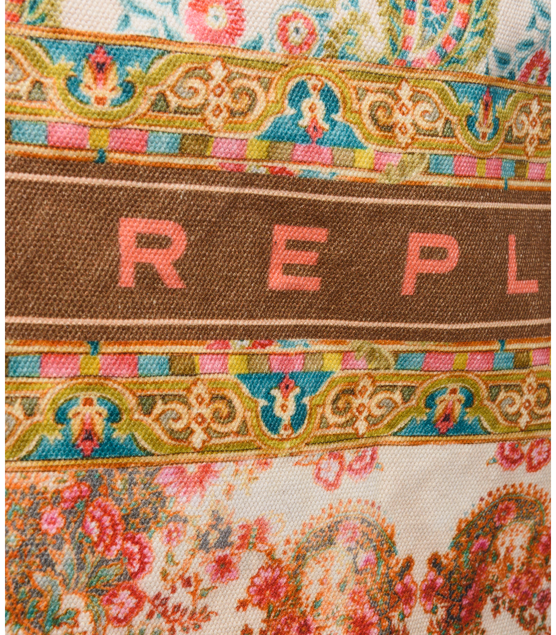 フラワープリントキャンバス+レザーバッグ 詳細画像 オレンジ系 5